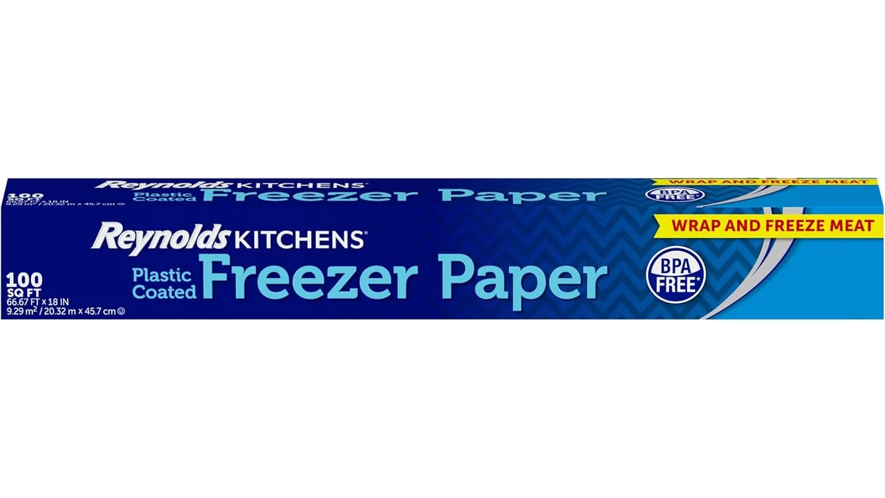 The image shows rolls of Best Selling 10 Freezer Paper for Meat stacked neatly for storage.