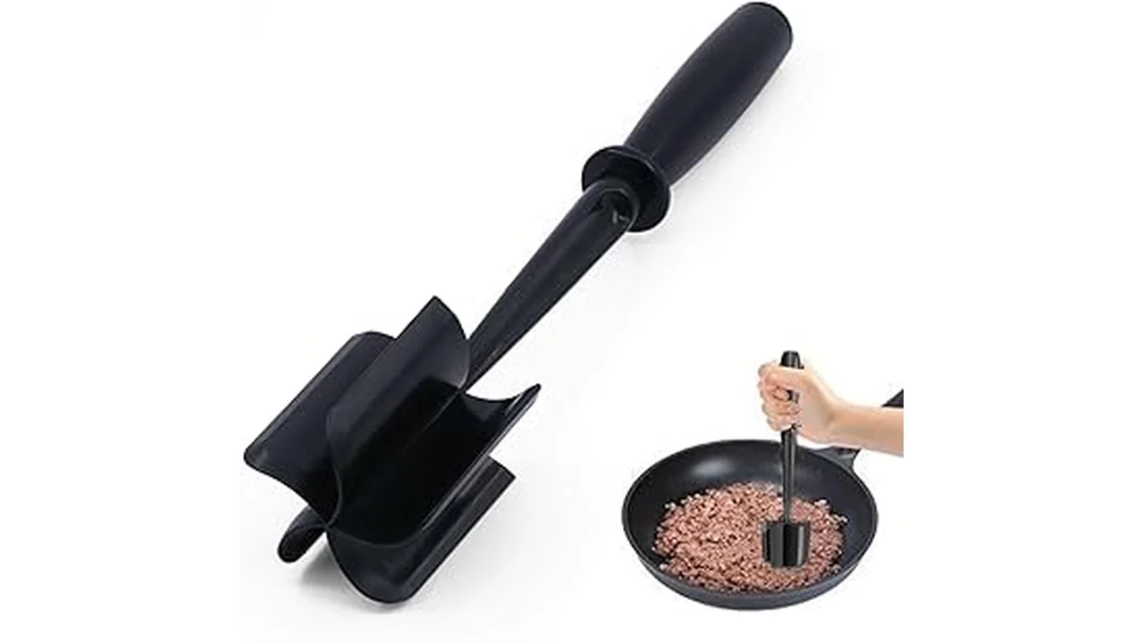 The image shows a selection of top-rated meat choppers used for preparing ground beef.