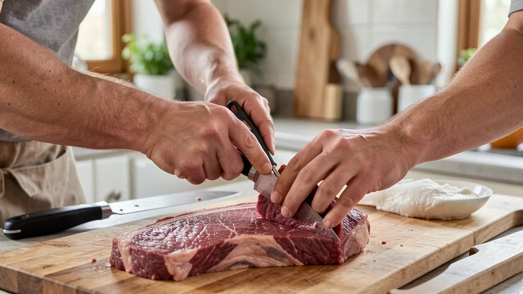 This image shows an internal meat temperature chart with Fahrenheit and Celsius guides for cooking meats.
